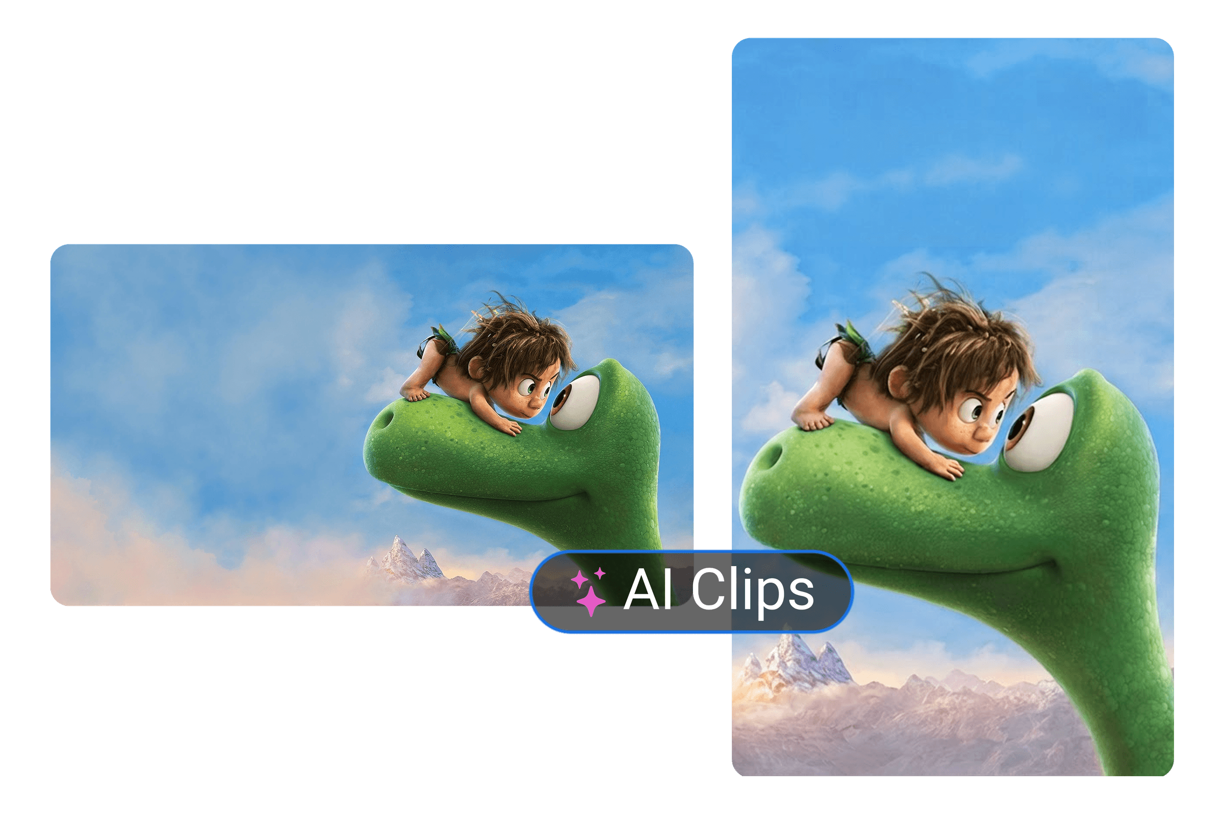 Innocrux AI clips: a landscape frame recut as a vertical clip for short-form platforms